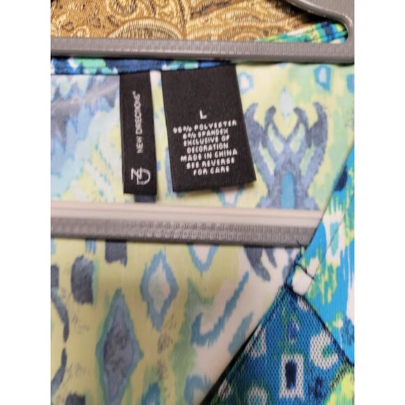 NWT New Directions Pant Suit, Large in Blue/Green Tribal Print - Picture 4 of 10